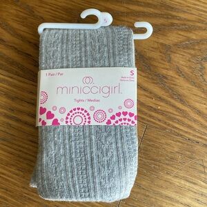 New Minicci Girls Gray Tights Size Small S